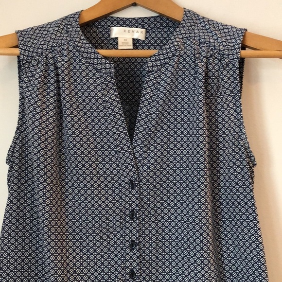 Kenar Shirt SZ XS Sleeveless Soft and Flowy 3/4 button closure in front V-Neck - Picture 3 of 11